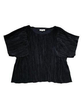 MADEWELL Micro Pleats Accordion Dolman Top A-line Black Size Medium